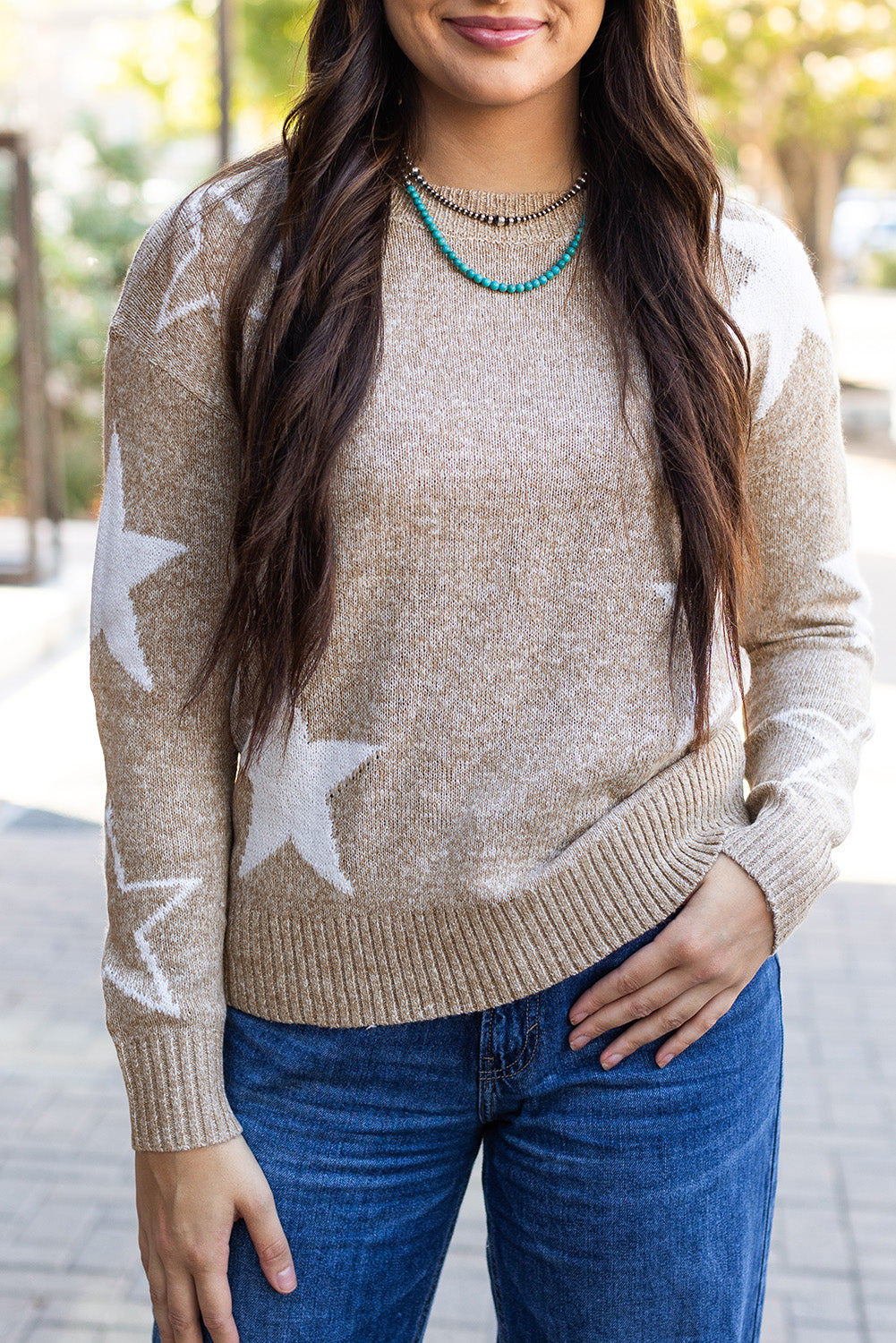 Khaki Star Sweater