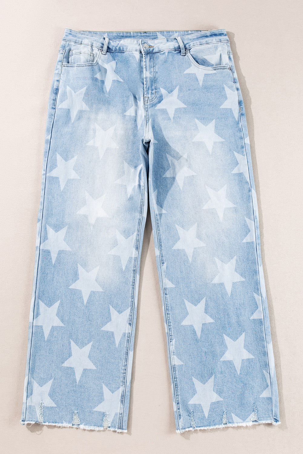 Plus Size High Waist Star Jeans