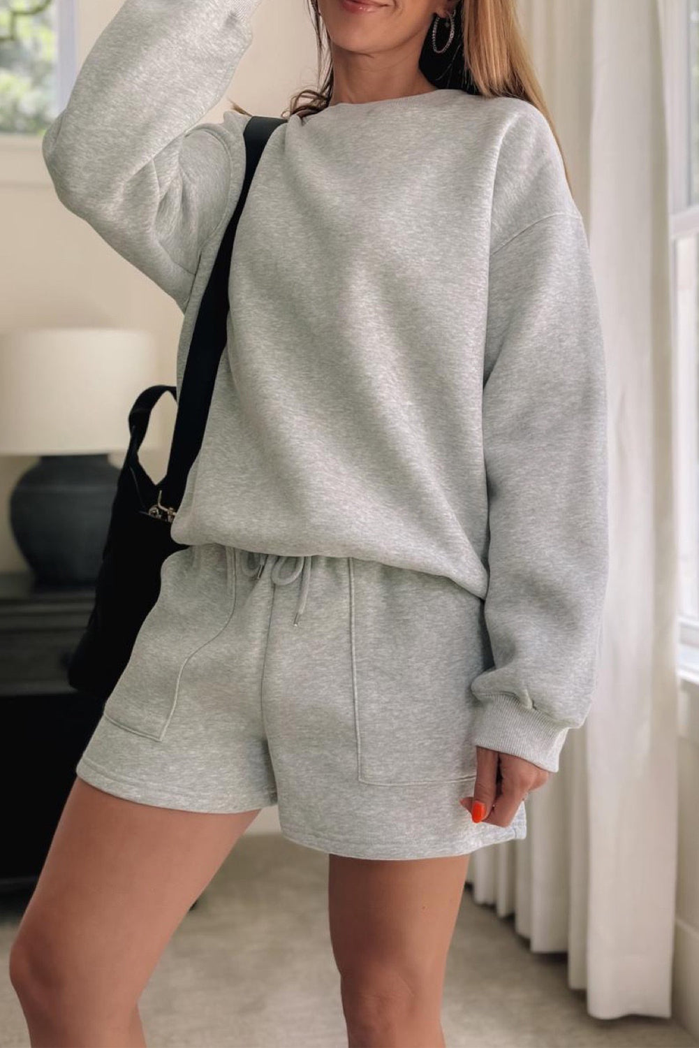 Pullover Sweatshirt & Shorts Set