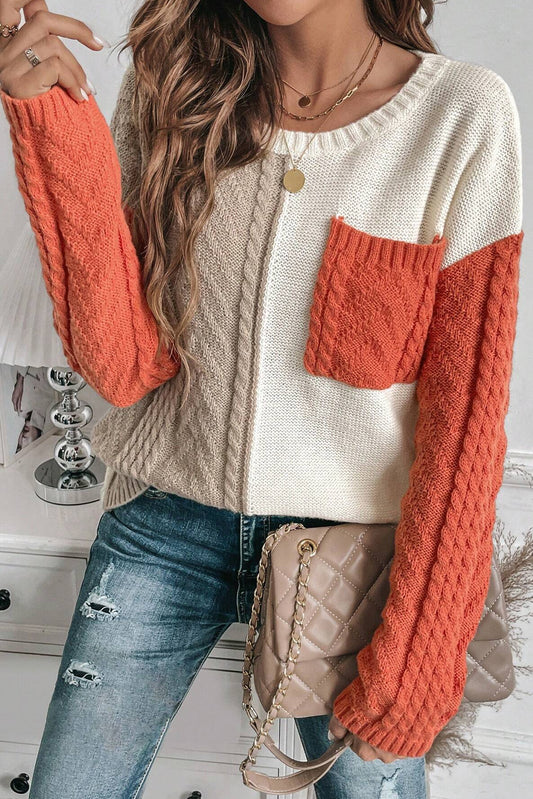 Colorblock Pocket Sweater