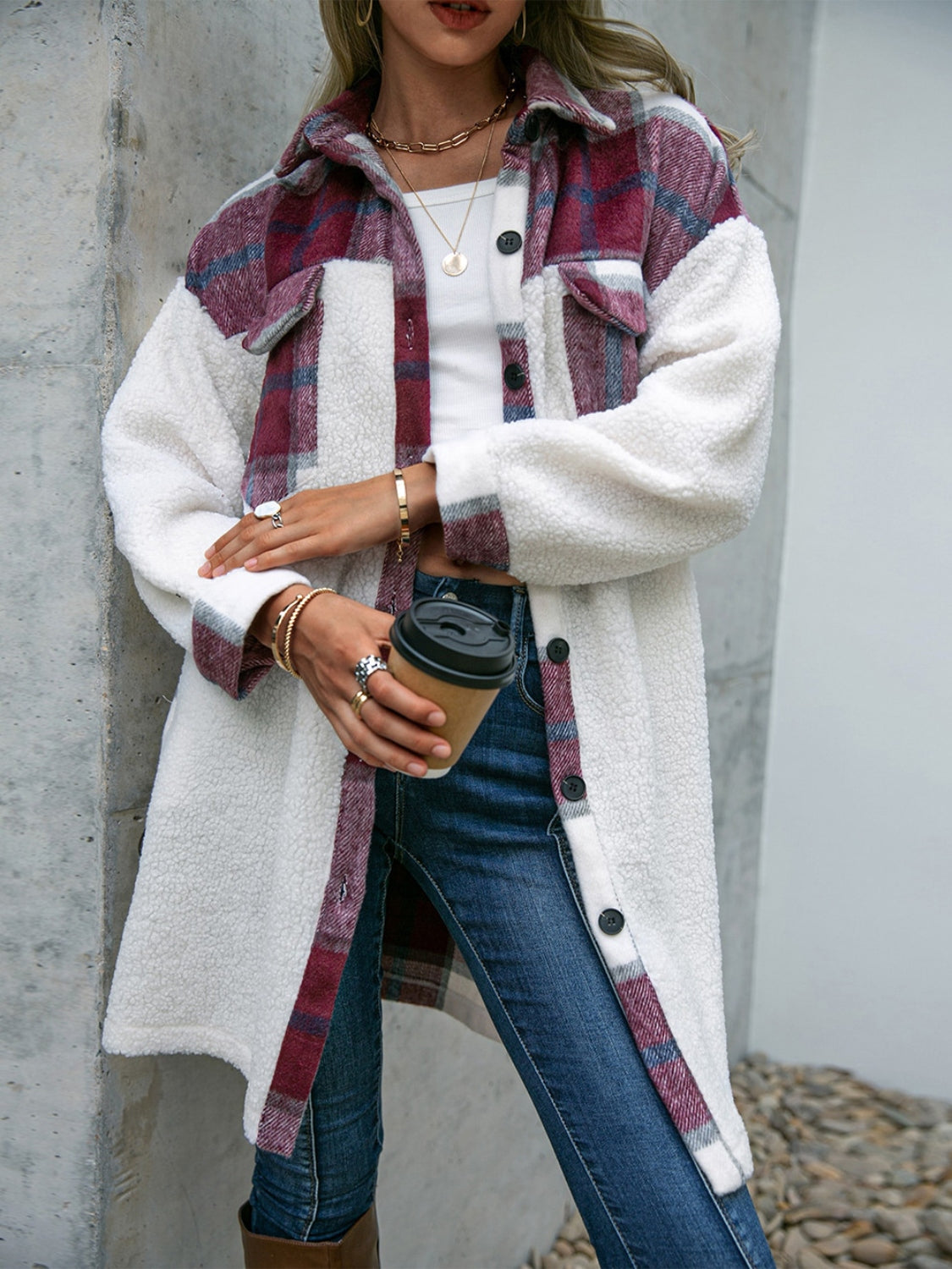 Plaid Longline Coat