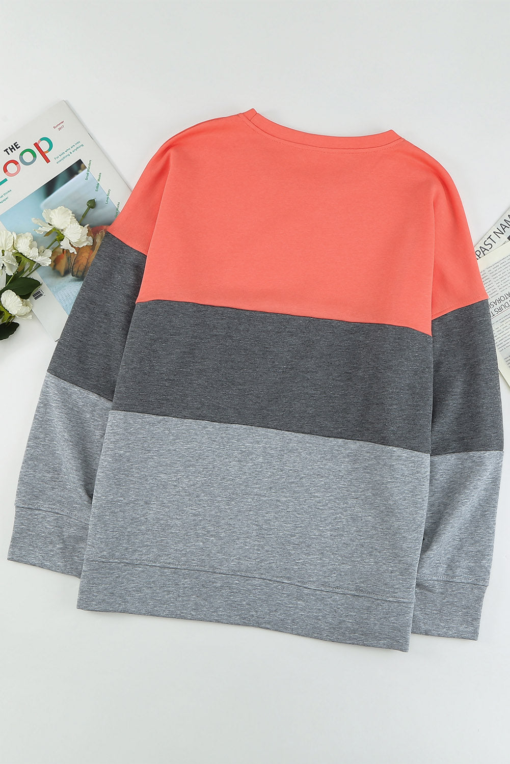 Plus Size Colorblock Crewneck