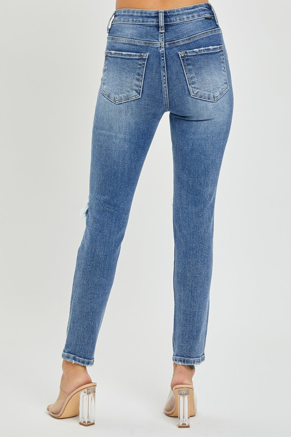 High Rise Distressed Skinny Jeans