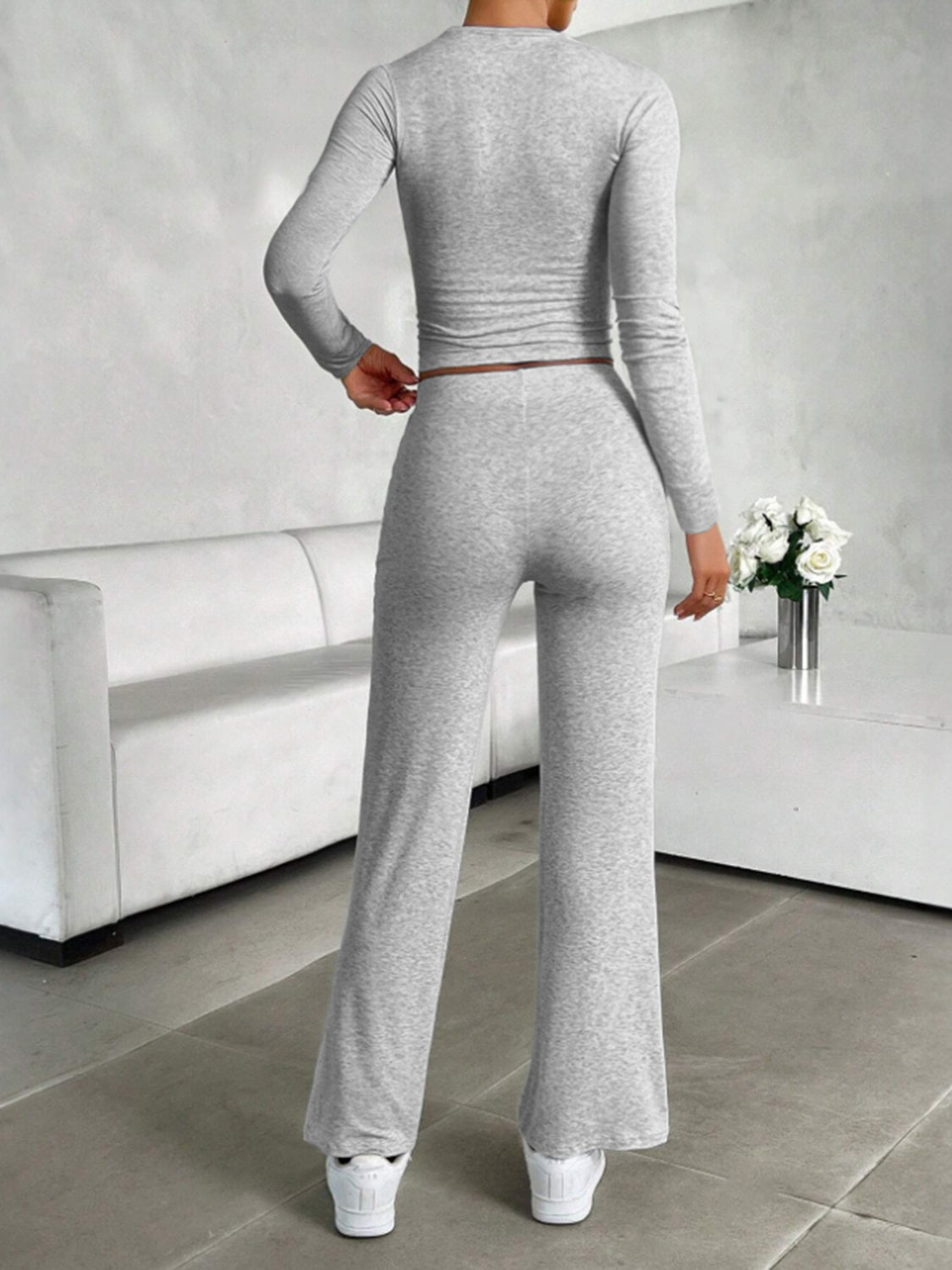 Long Sleeve Top & Drawstring Pants Set