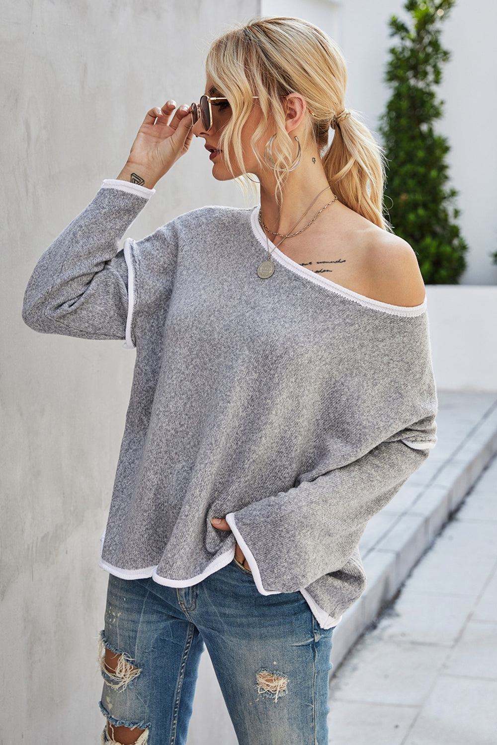 Angel Wings Round Neck Sweater