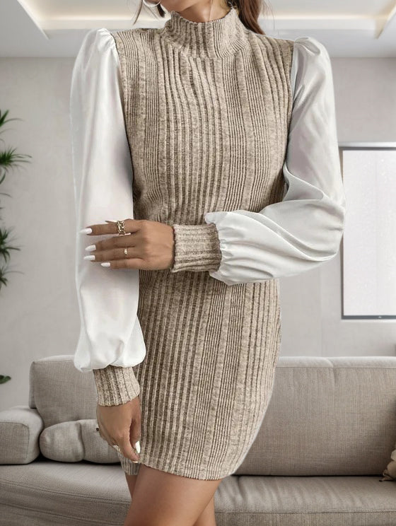 Ribbed Long Sleeve Sweater Dress