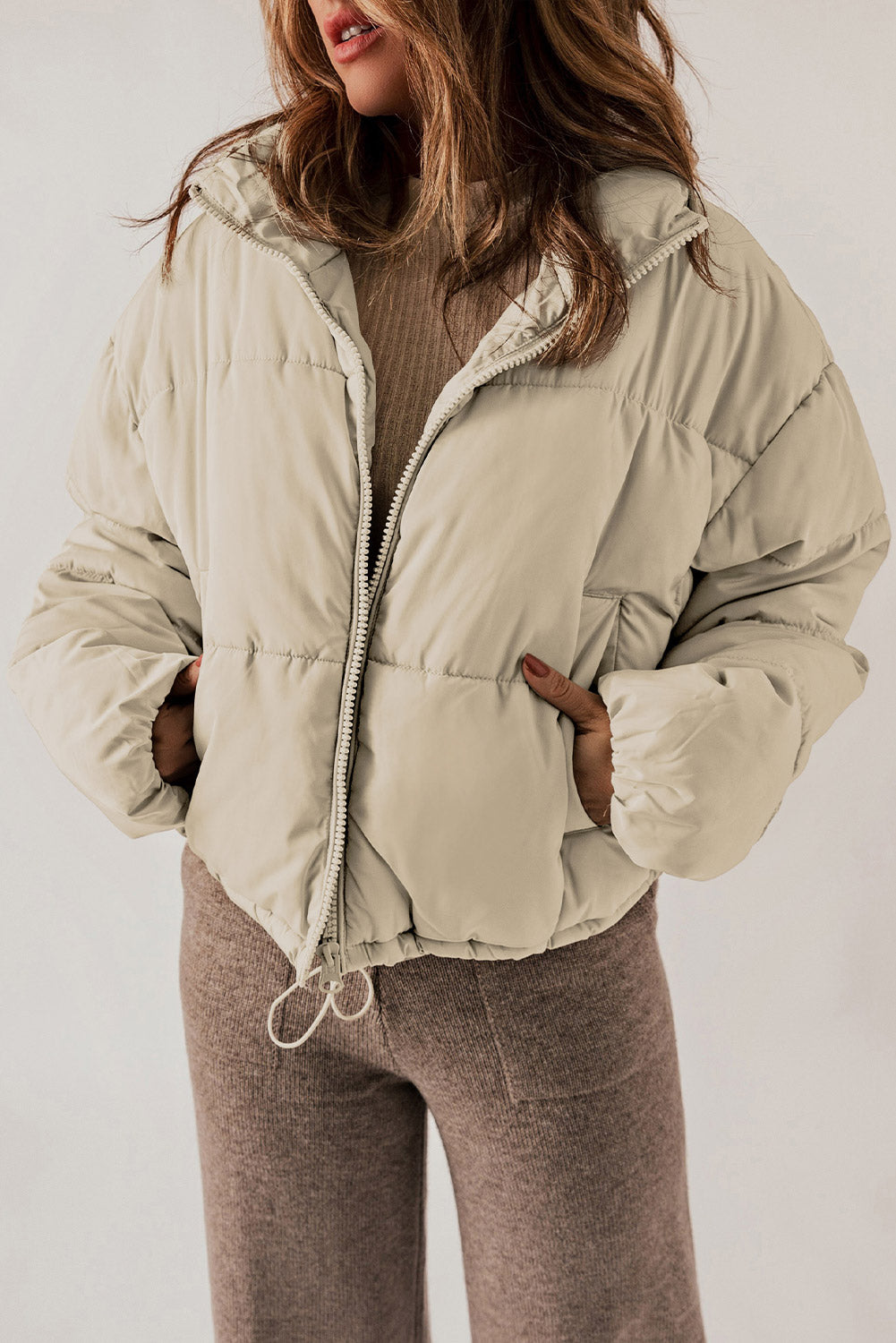 Zip Up Long Sleeve Winter Coat