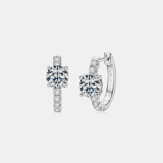 2.36 Carat Moissanite Hoop Earrings