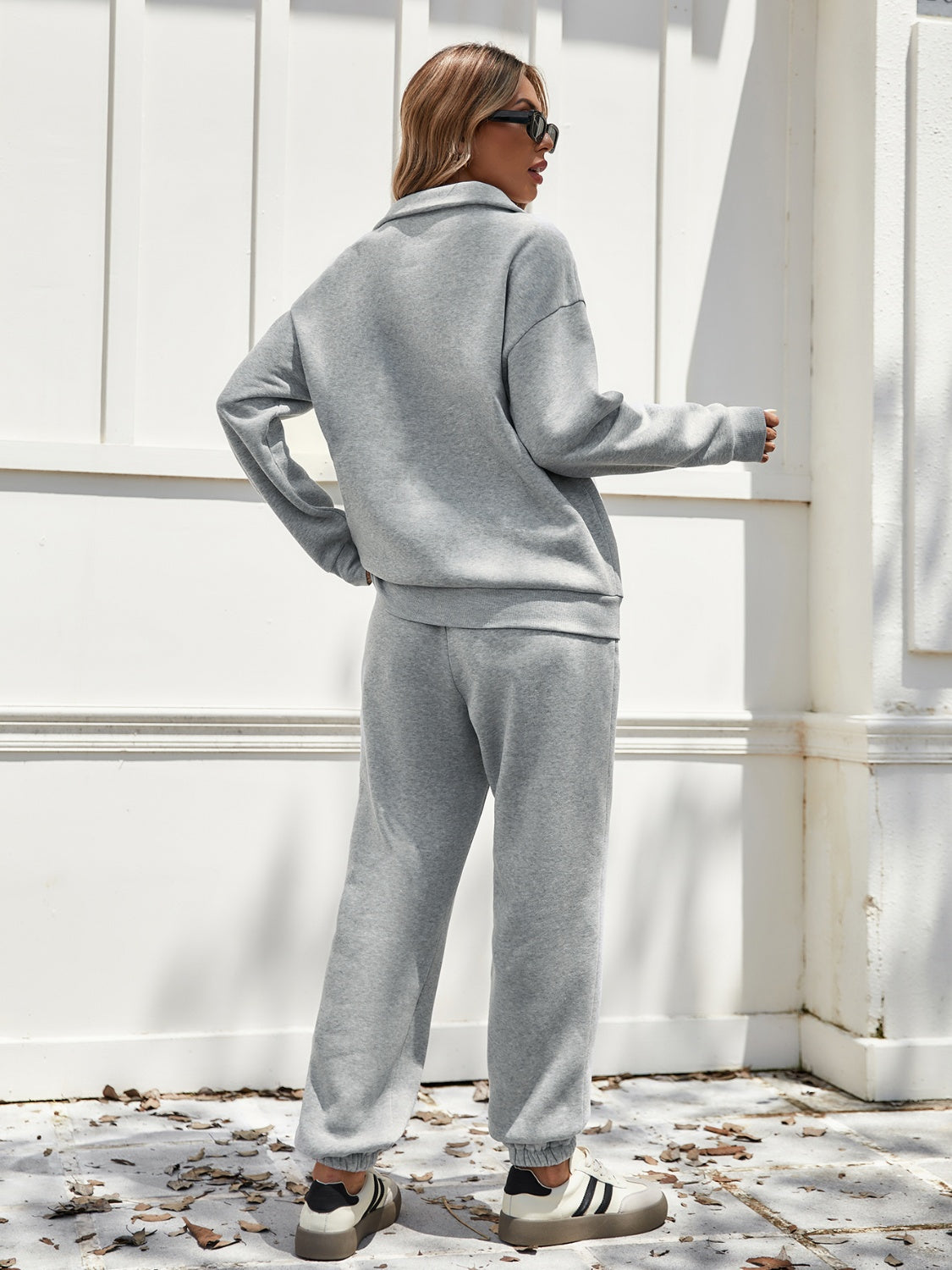 Half-Zip Long Sleeve Top & Pants Set