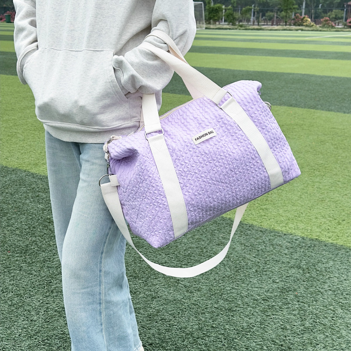 Textured Nylon Duffel Bag