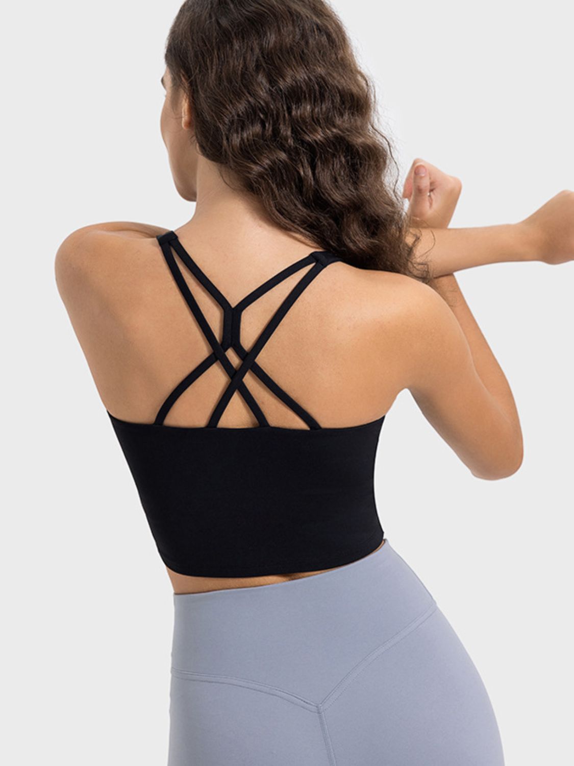 Crisscross Cropped Active Tank