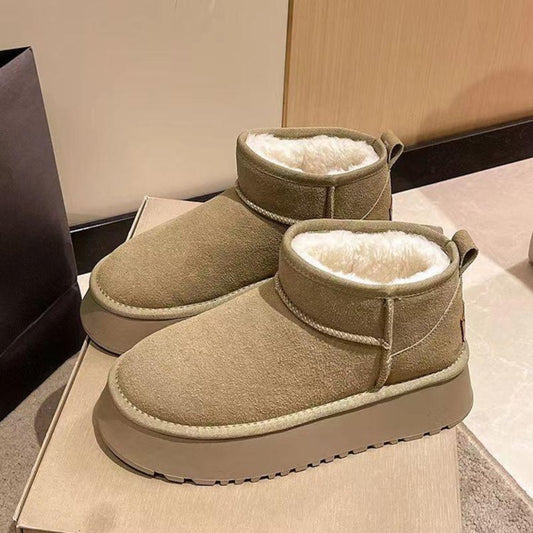 Fleece Platform Mini Boots