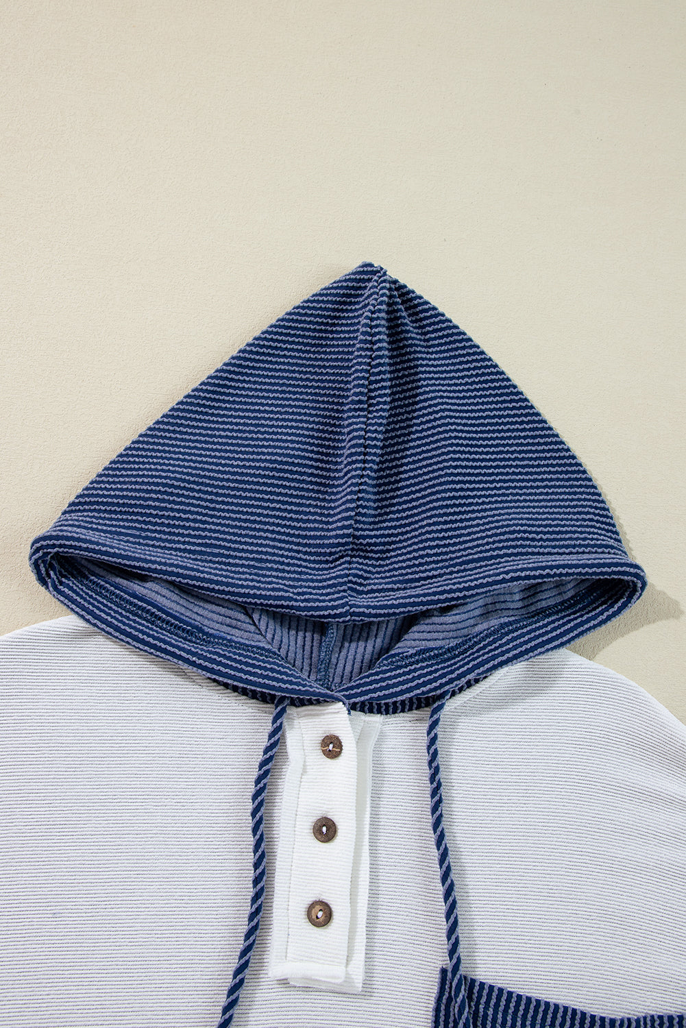 Colorblock Drawstring Hooded Top