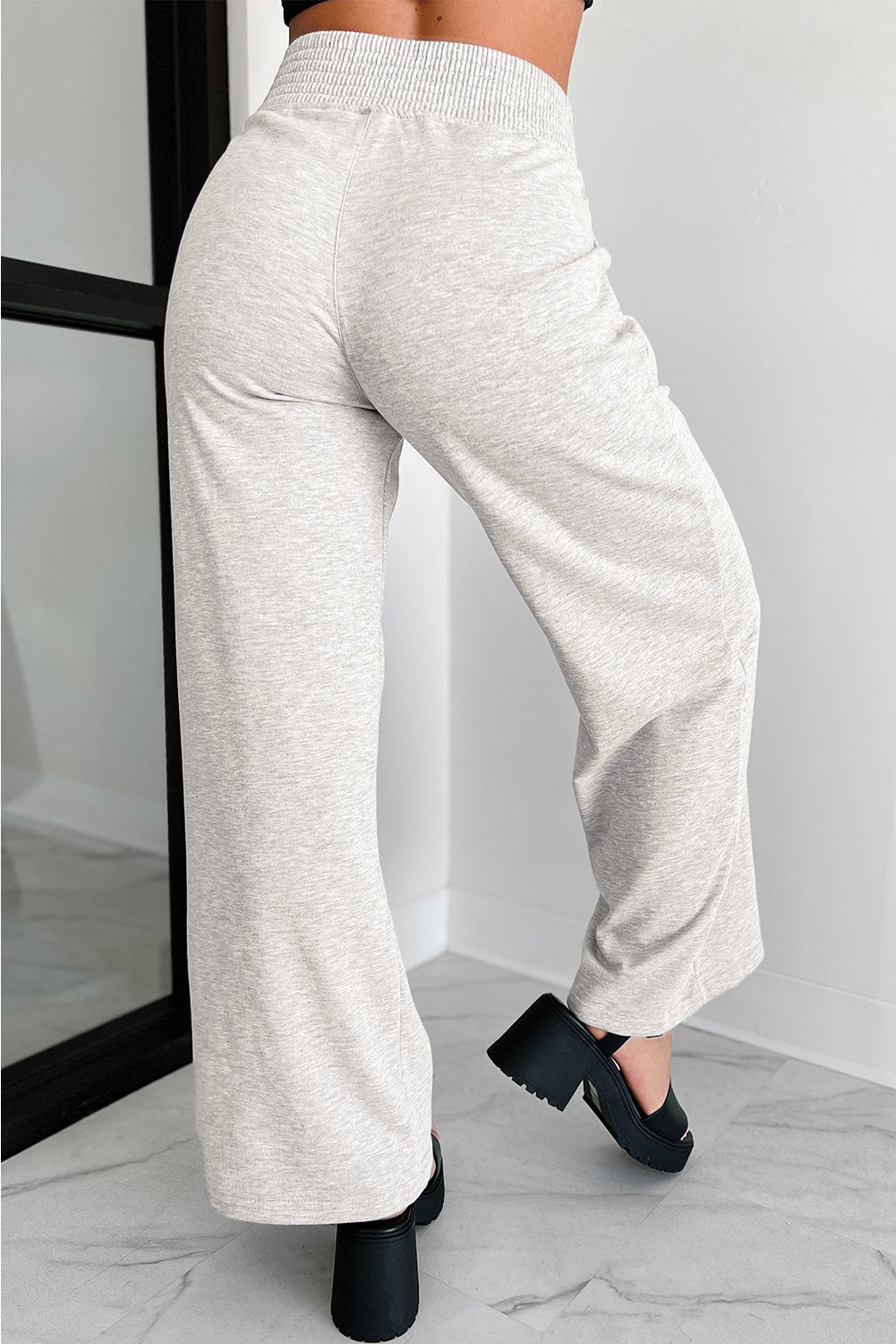 Cross-Waist Wide Leg Sweatpants