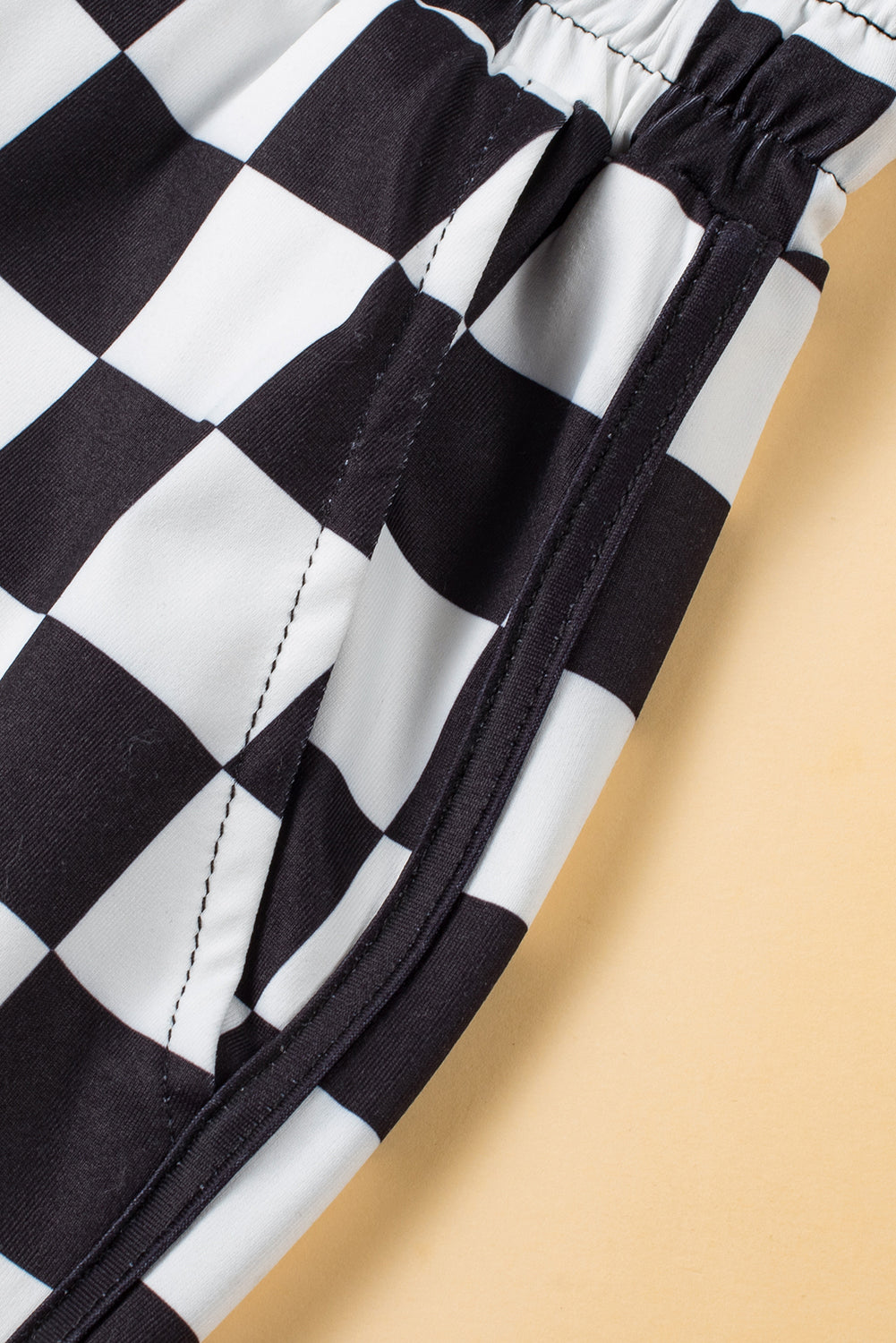 Checkered Drawstring Shorts