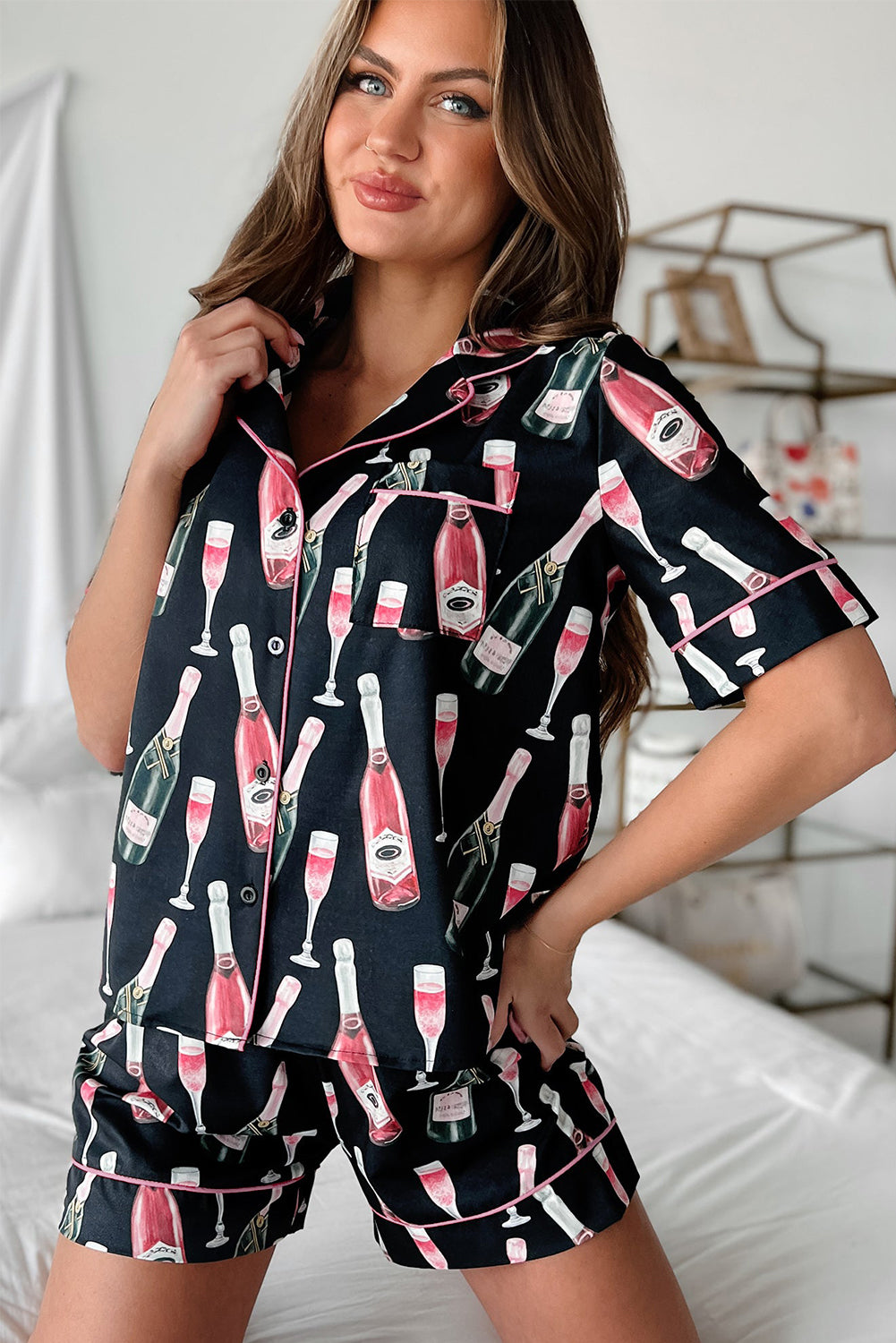 Champagne Silk Pajamas Set