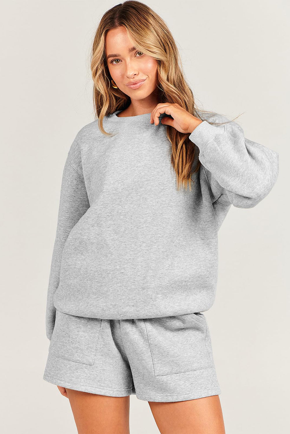 Pullover Sweatshirt & Shorts Set