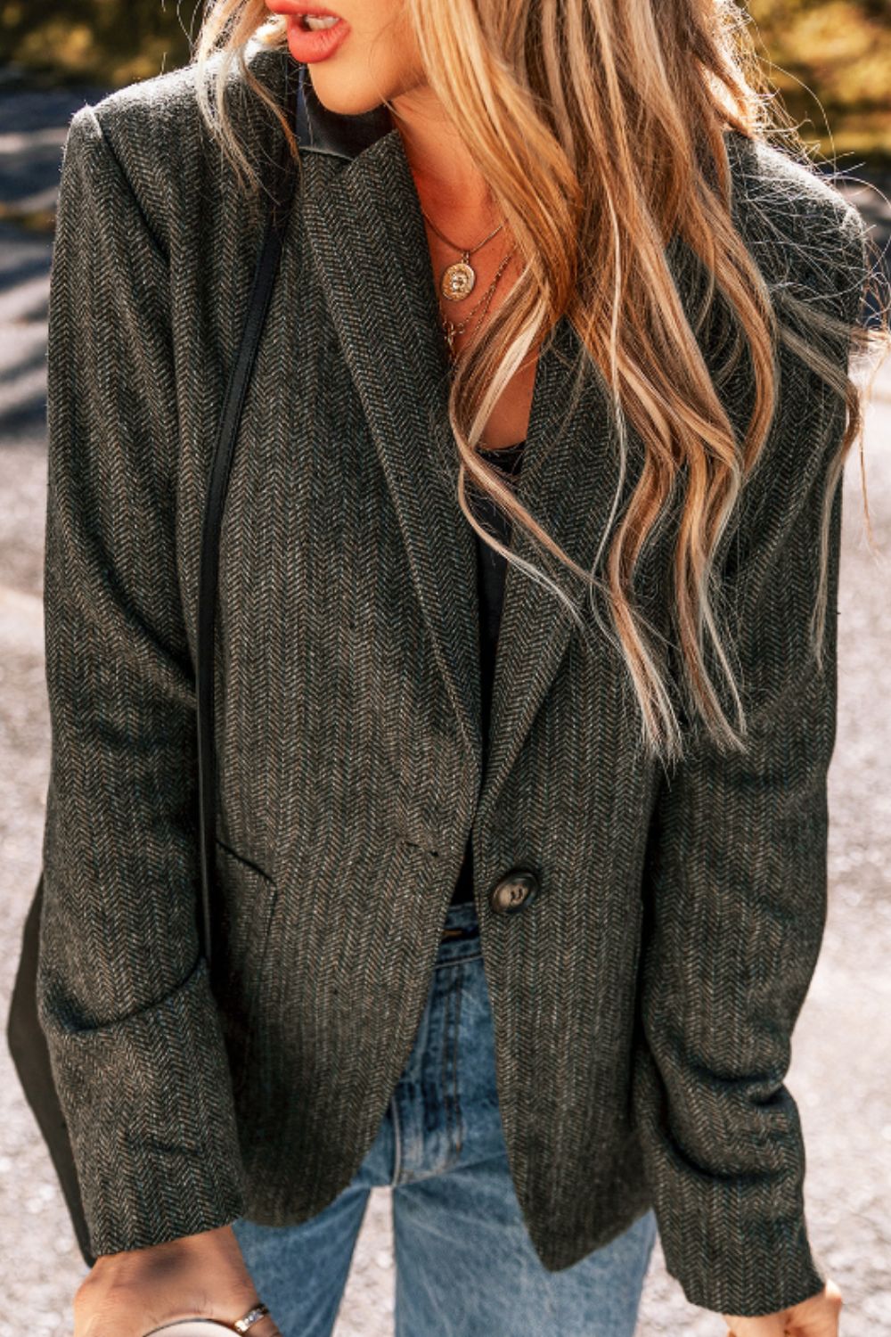 Buttoned Blazer w/ Pockets