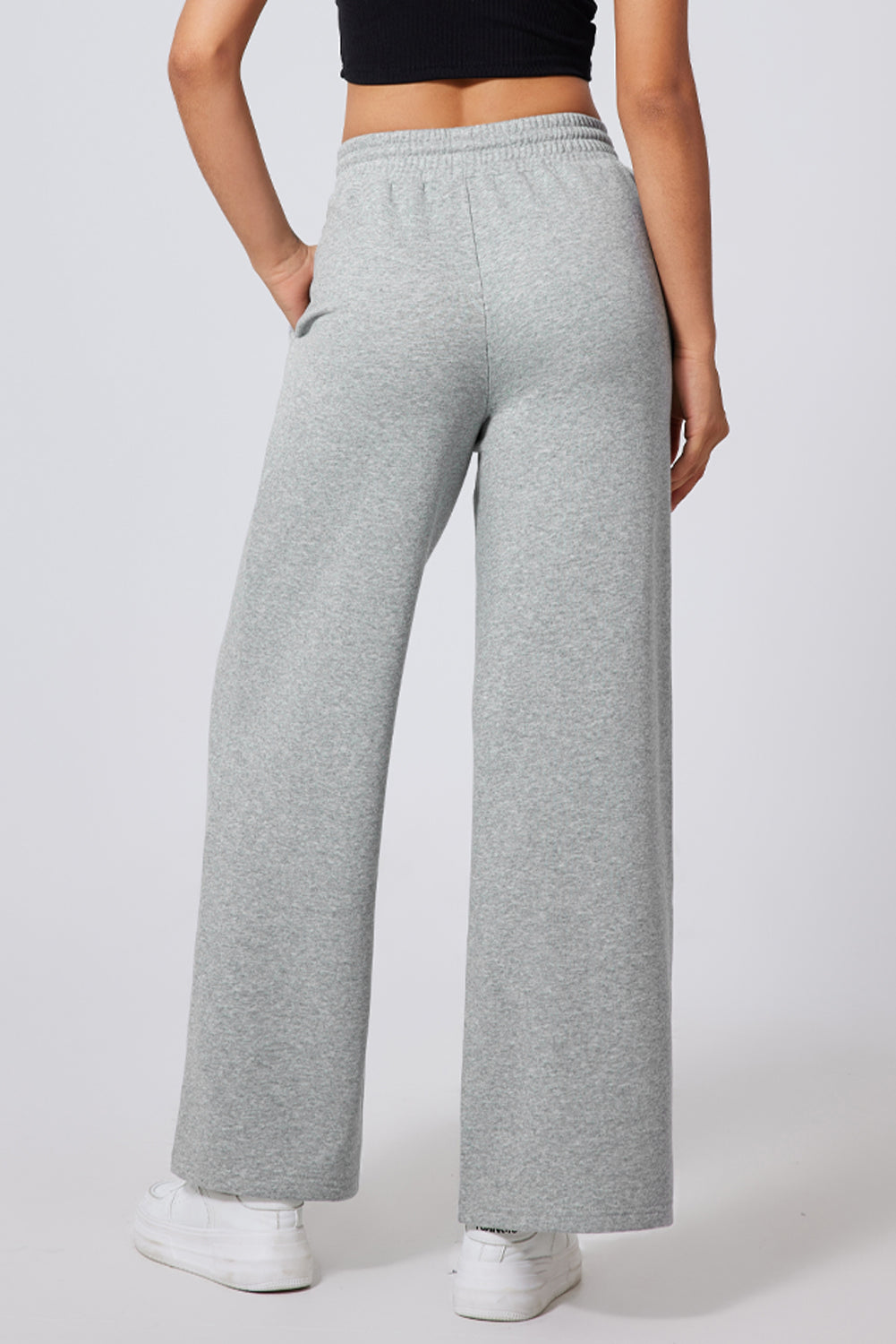 Seamed High Waist Wide Sweatpants