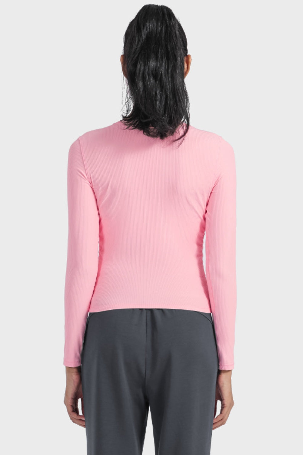 Round Neck Long Sleeve Active Top