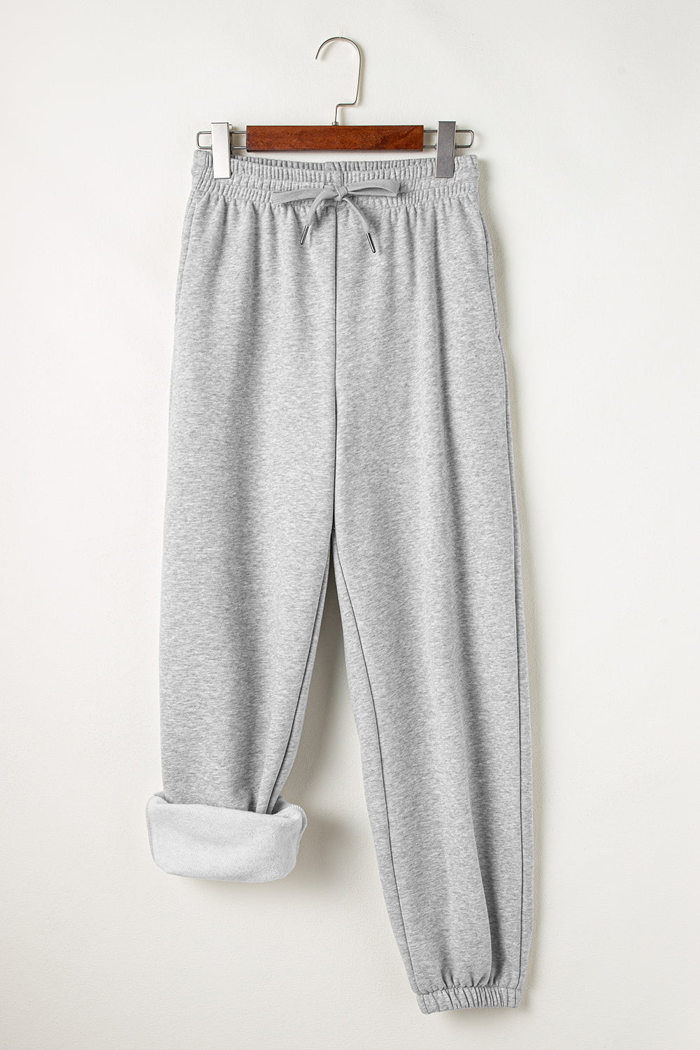 Fleece Lined Drawstring Waist Joggers