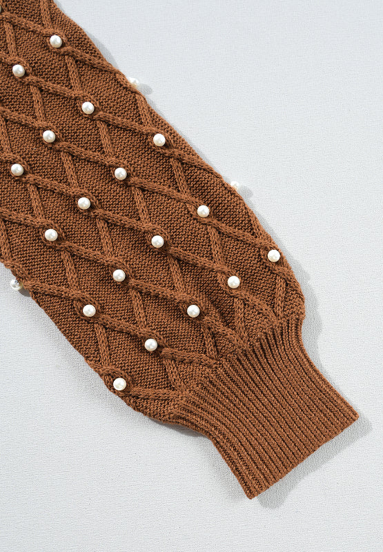 Pearl Sleeve-Detail Sweater