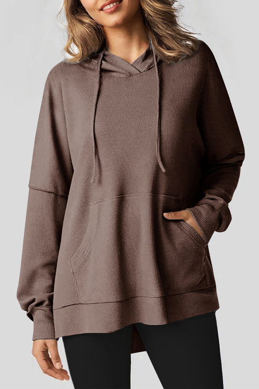 Waffle Knit Fleece Oversized Hoodie