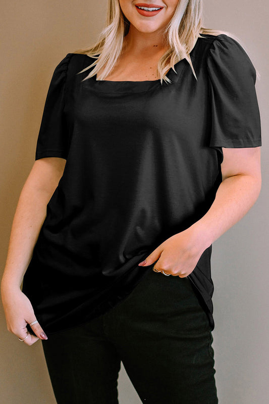 Plus Size Ruched Shoulder Top