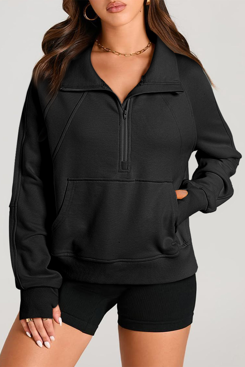 Quarter-Zip Kangaroo Sweatshirt