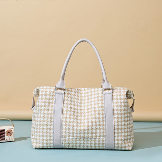 Houndstooth Canvas Duffel Bag