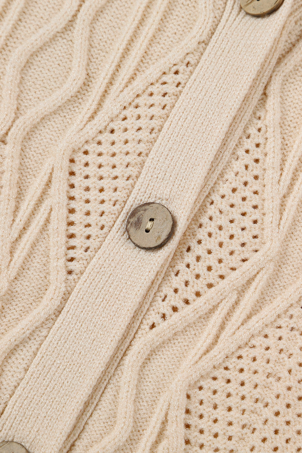 Plus Size Knitted Button Up Cardigan