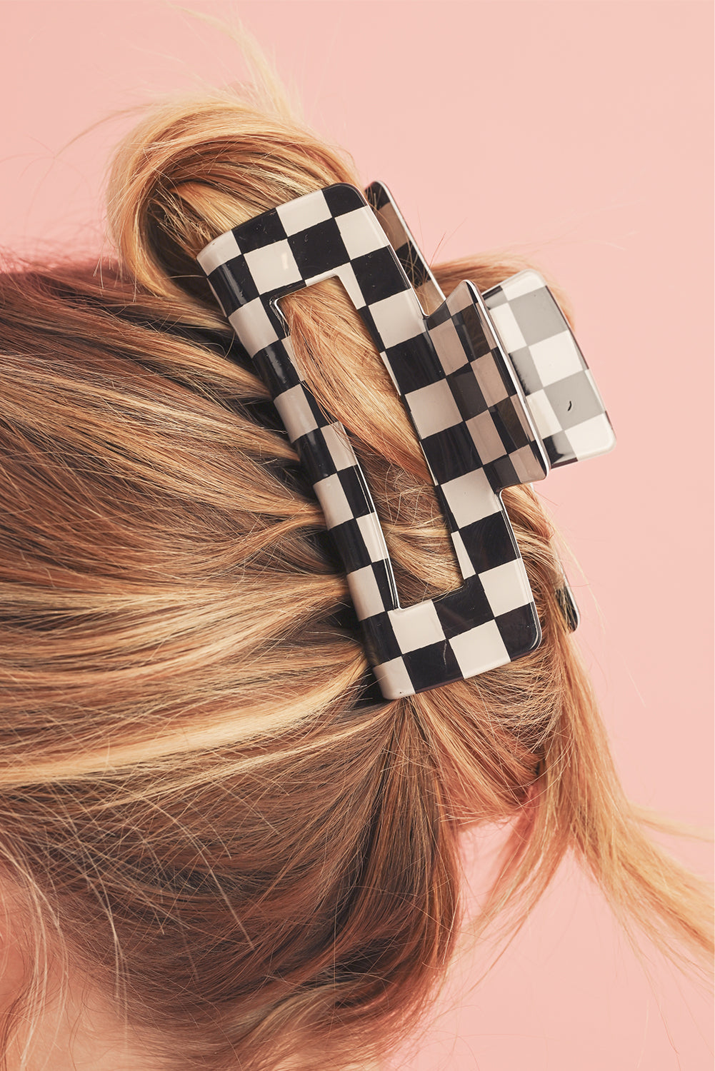 Checkered Hollow Out Hair Clip