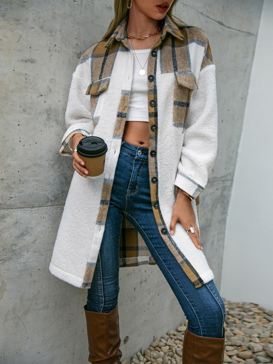 Plaid Longline Coat