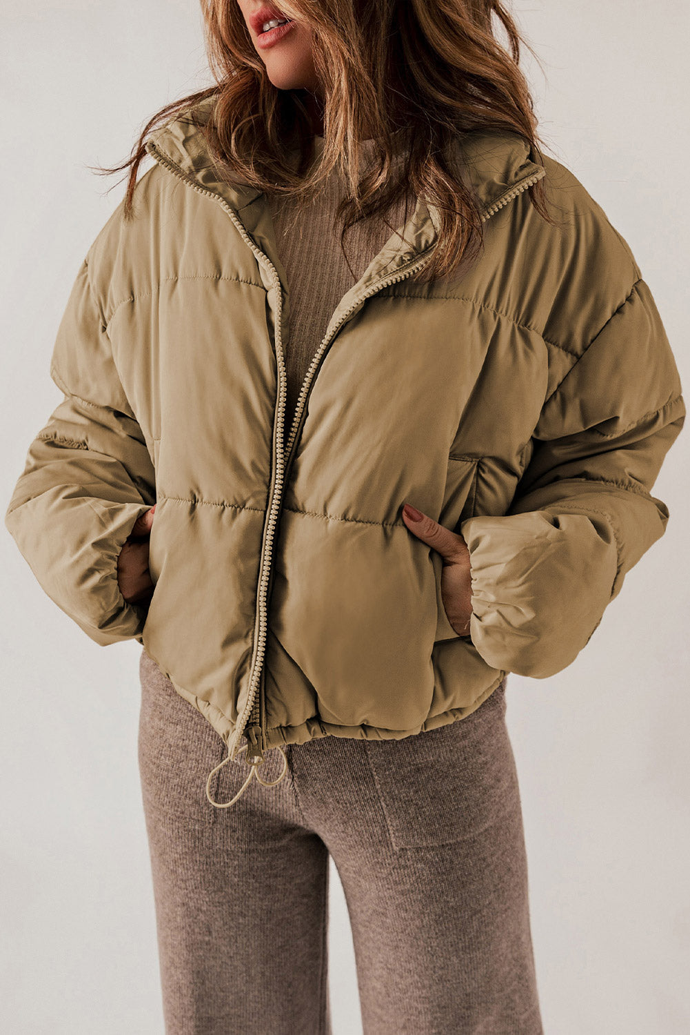 Zip Up Long Sleeve Winter Coat