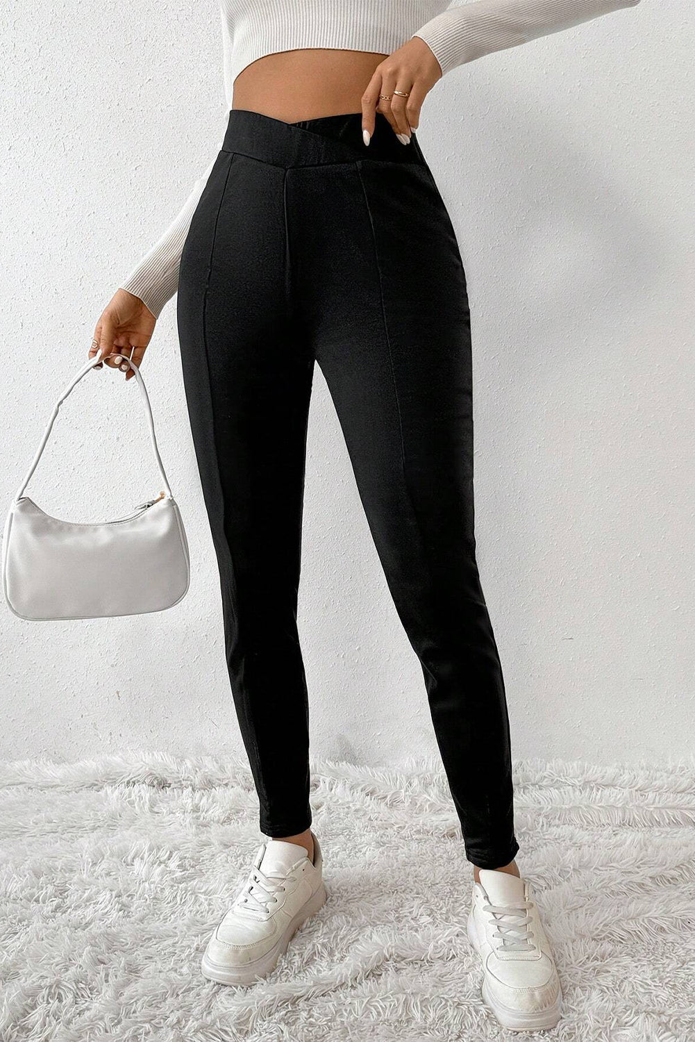 Cross-Waist Thermal Leggings