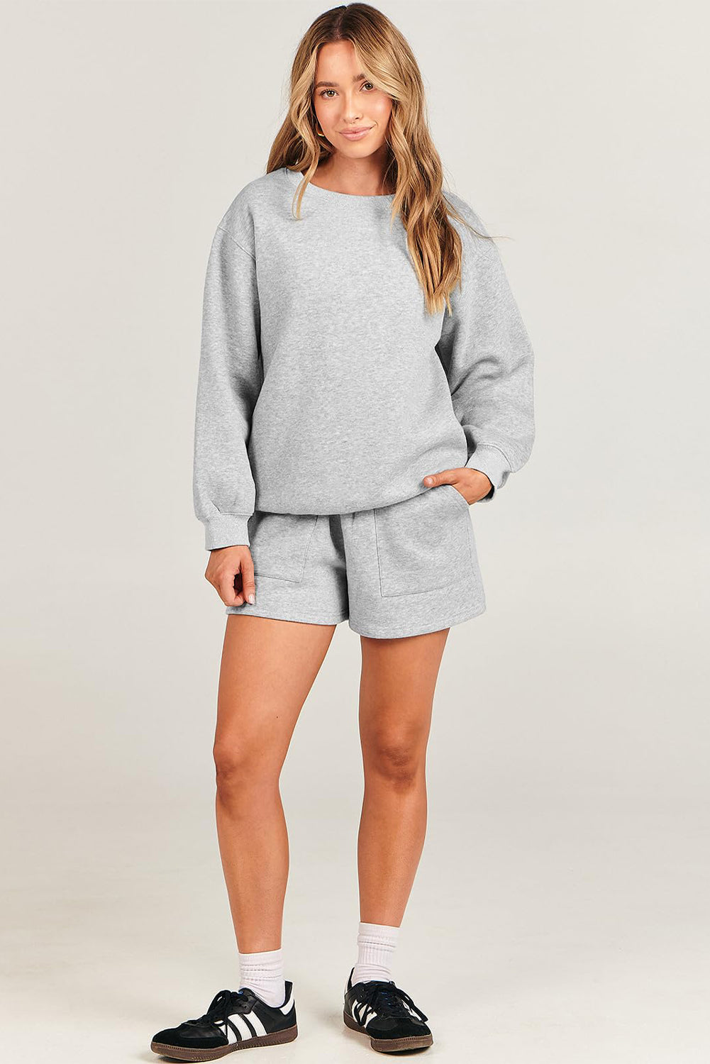 Pullover Sweatshirt & Shorts Set