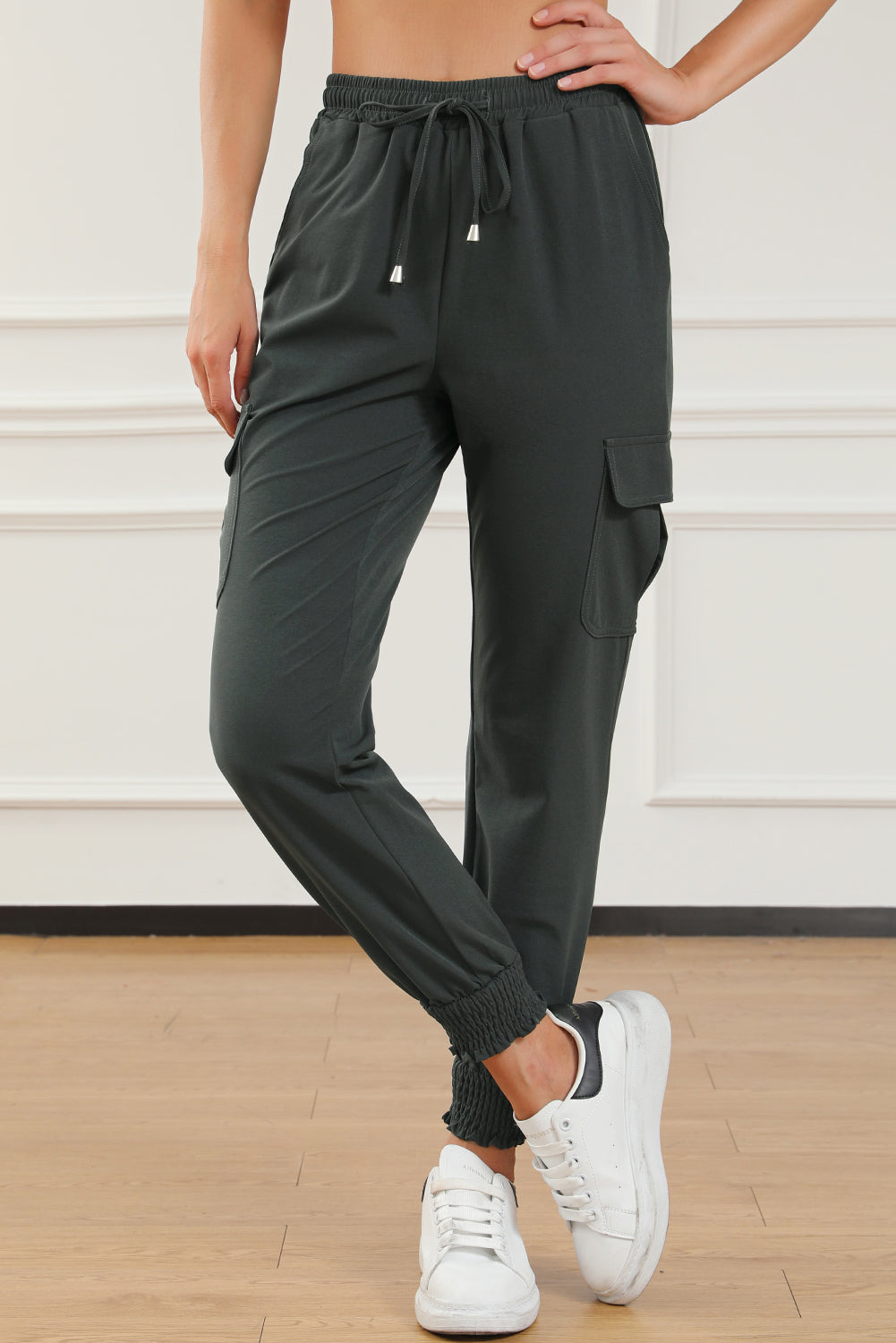 Slim Fit Drawstring High Waist Joggers