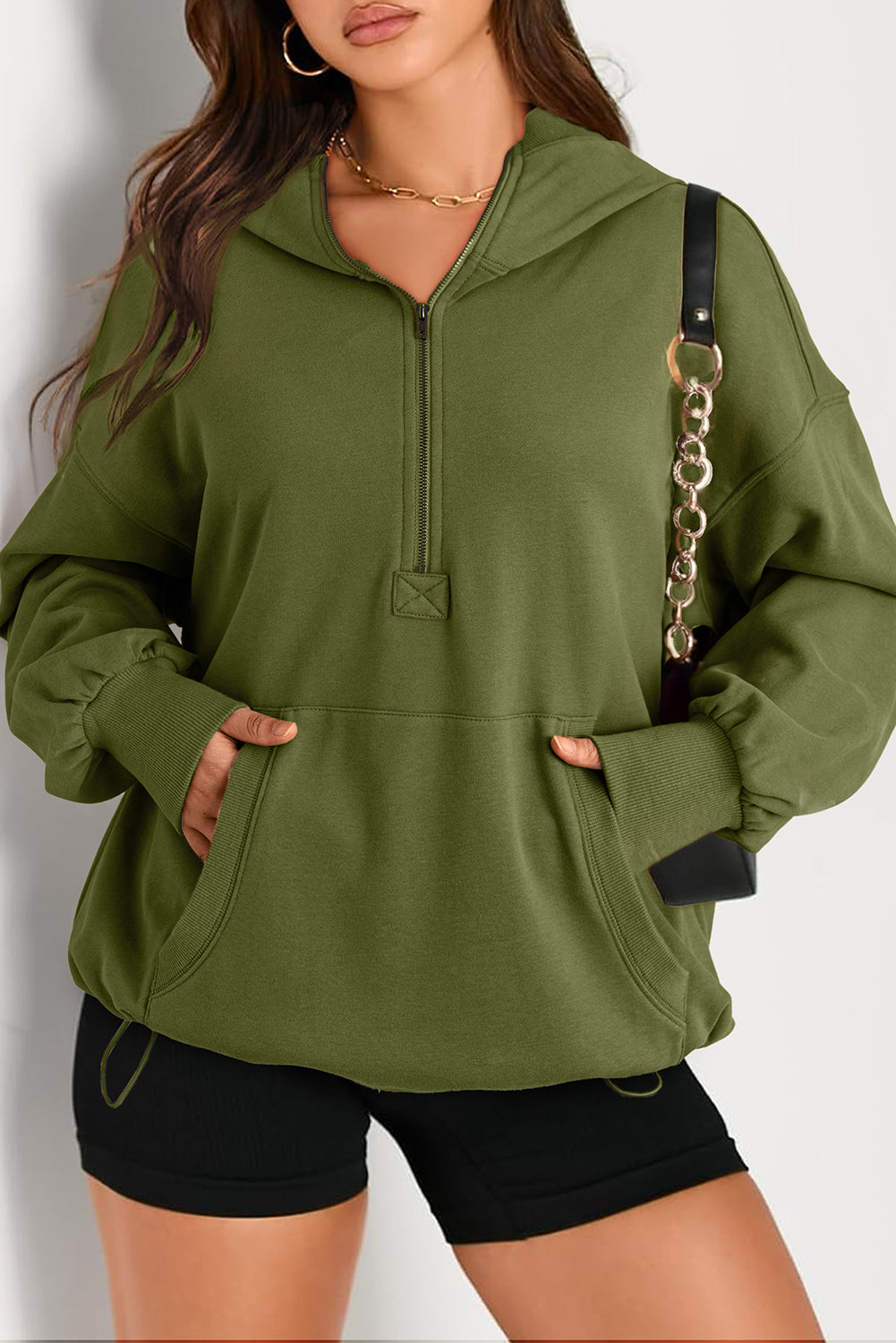 Kangaroo Half-Zip Oversized Hoodie