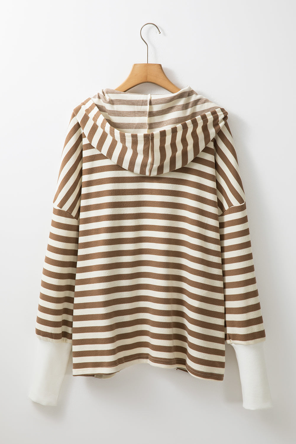 Plus Size Stripe Quarter Hoodie