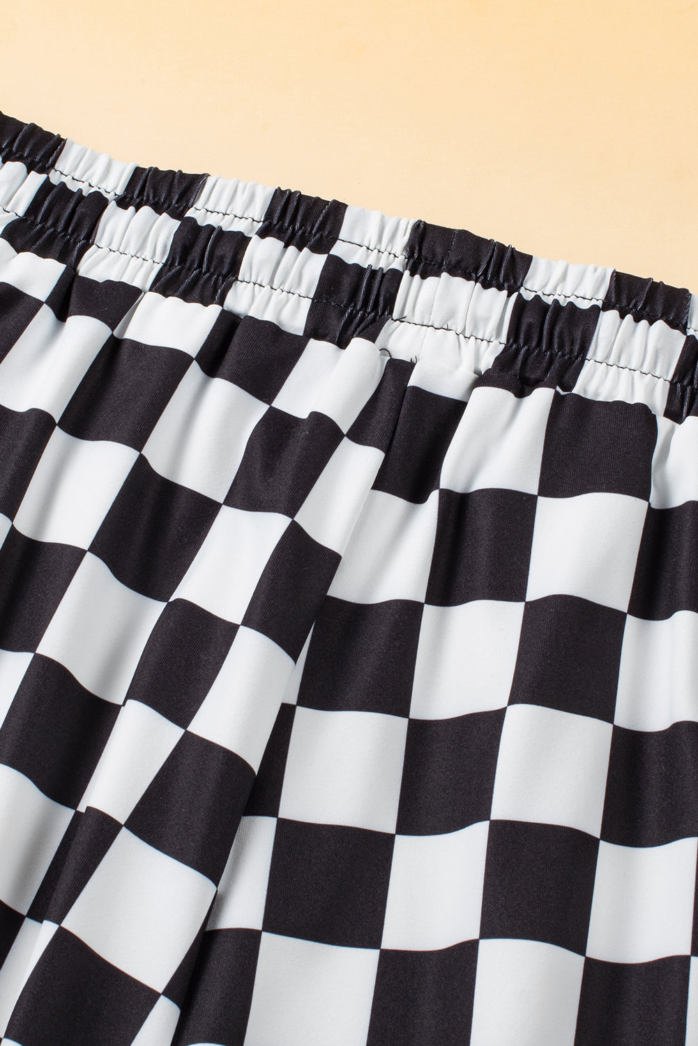 Checkered Drawstring Shorts