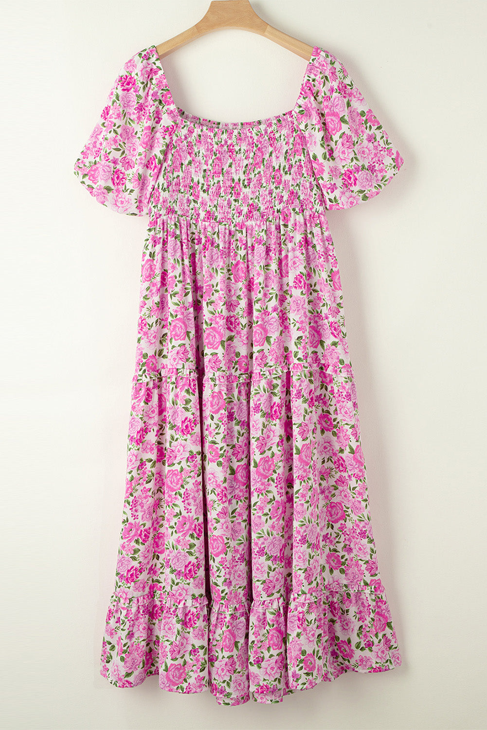 Plus Size Floral Smocked Maxi Dress