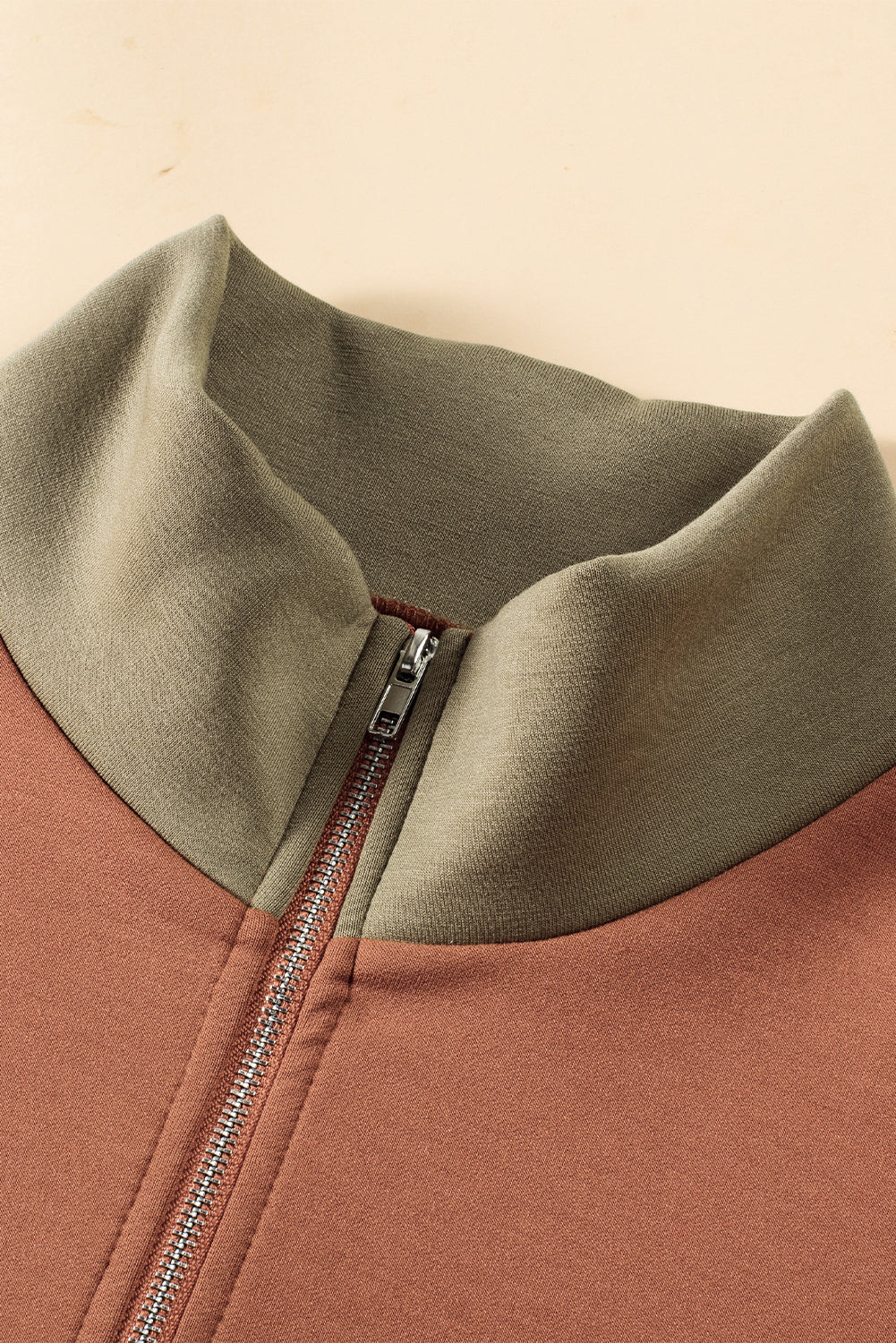 Plus Size Colorblock Quarter Zip