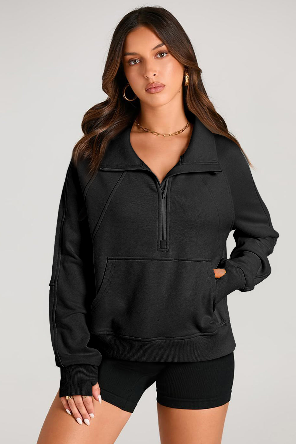 Quarter-Zip Kangaroo Sweatshirt