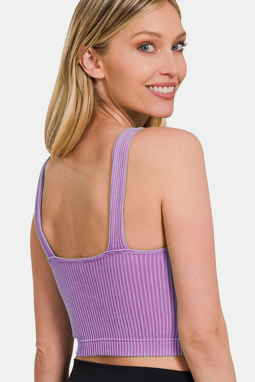 Ribbed Padded Cropped Tank