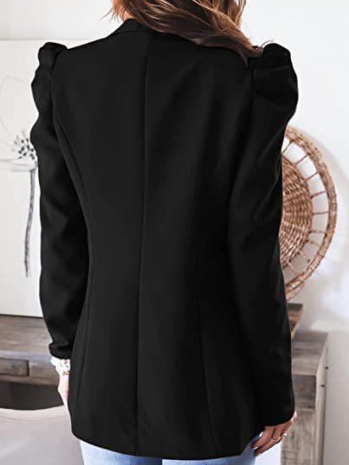 Collared Puff Sleeve Blazer