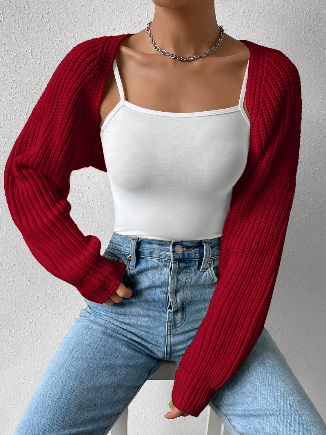 Honey Open Front Cropped Cardigan