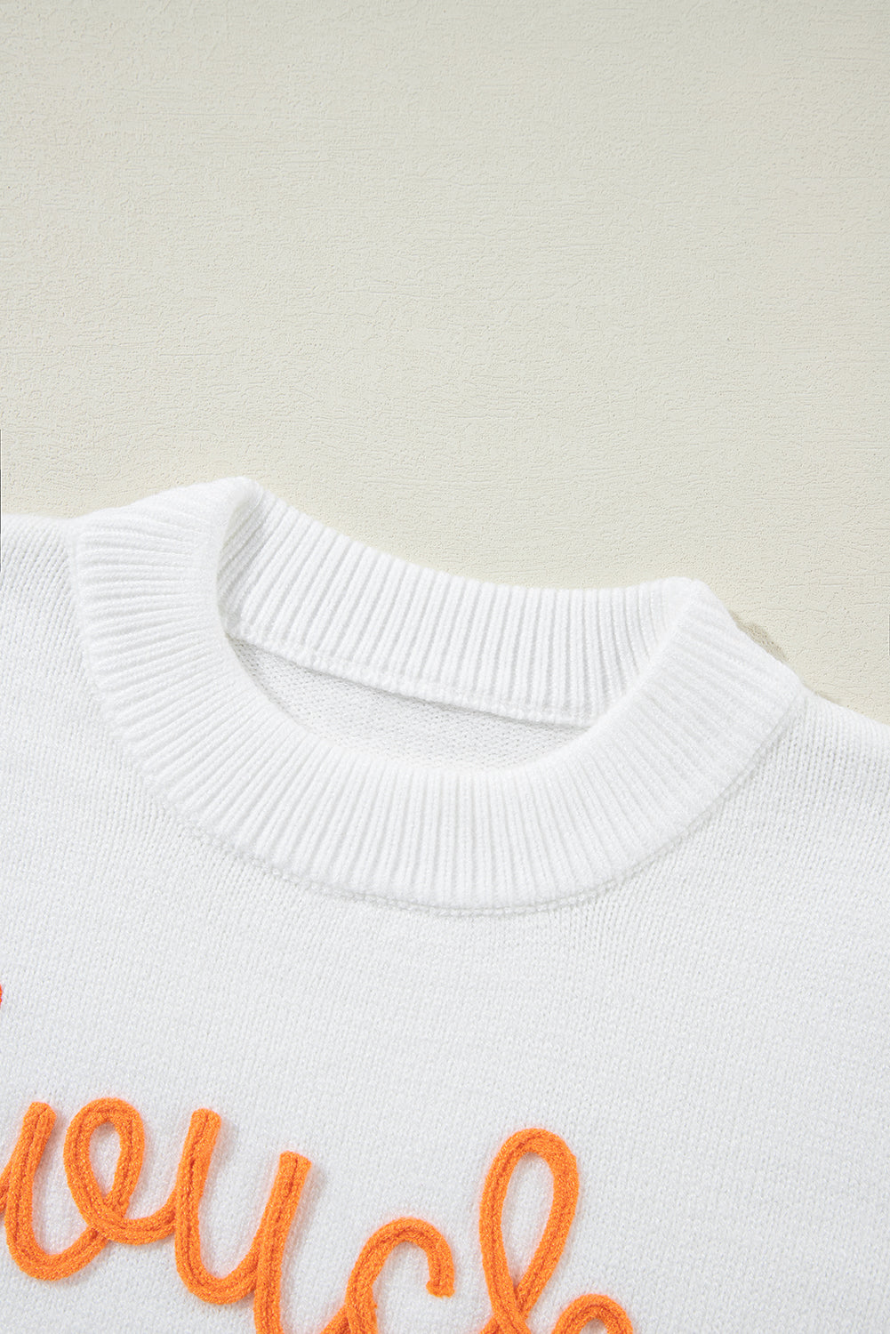 White Touchdown Tinsel Puff Sleeve Sweater