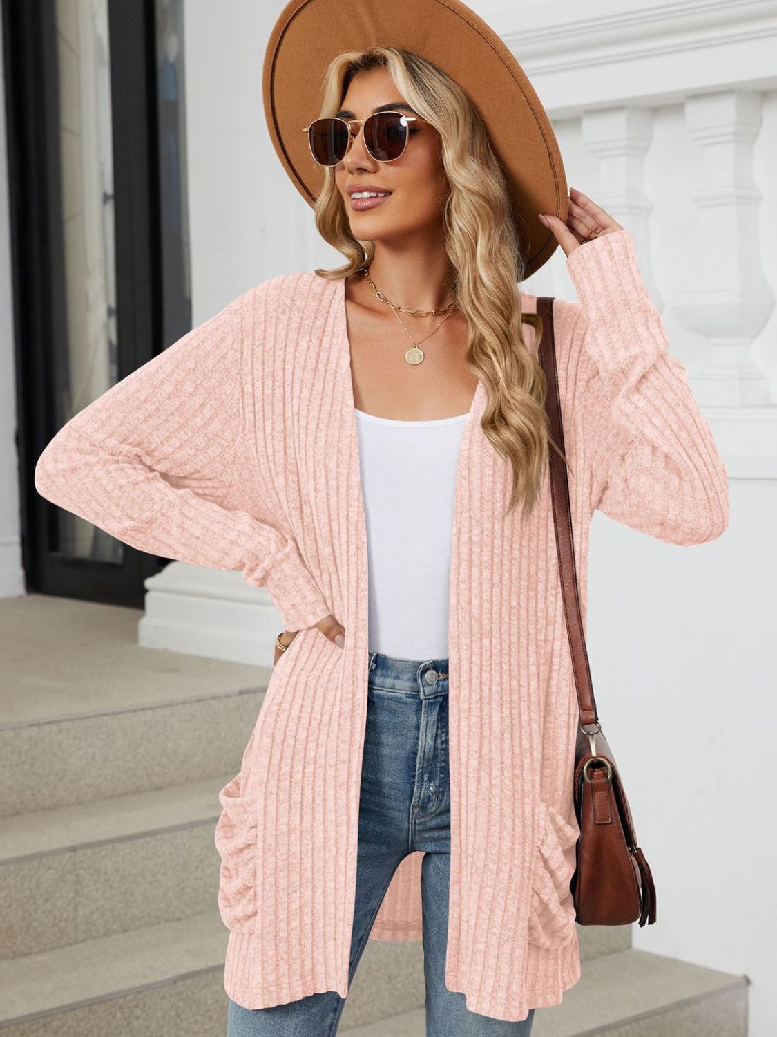 Open Front Long Sleeve Cardigan