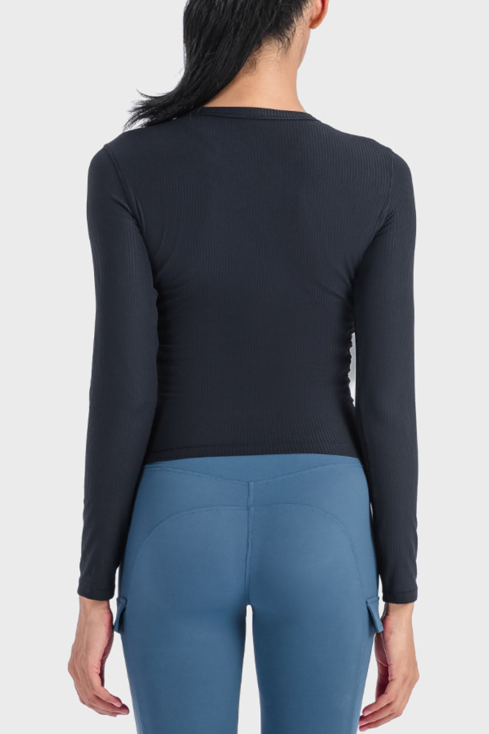 Round Neck Long Sleeve Active Top