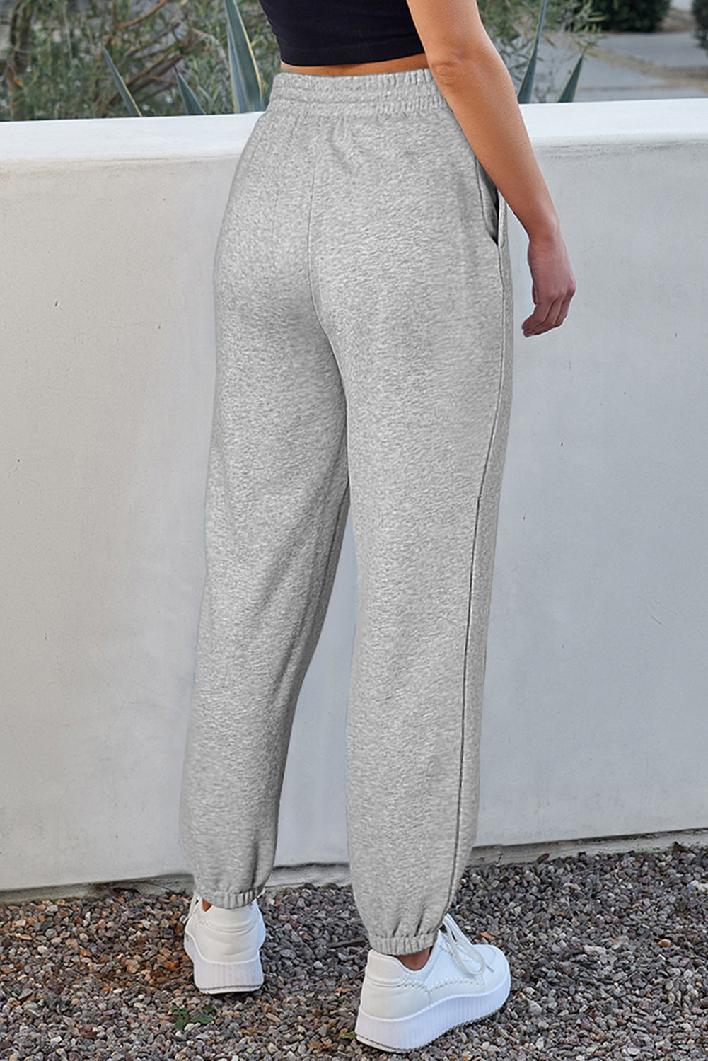 Fleece Lined Drawstring Waist Joggers